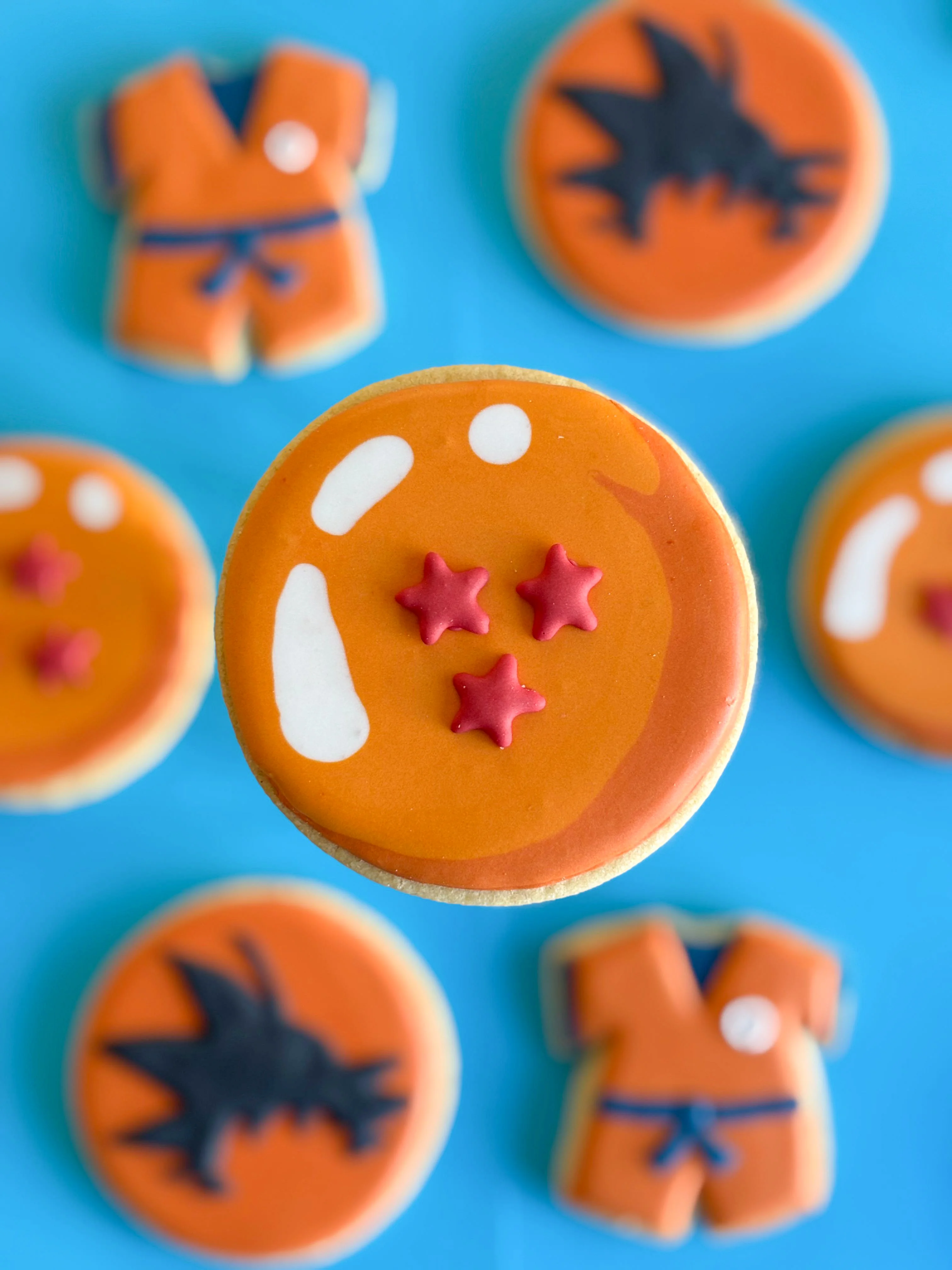 Dragon Ball Z themed decorated cookies